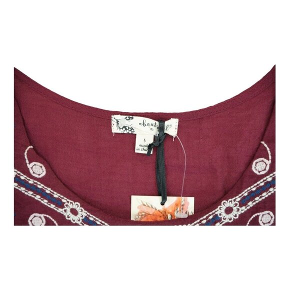 NWT About A Girl Top Womens Small Floral Sheer Lightweight‎ Tunic Blouse Coral - Picture 5 of 6